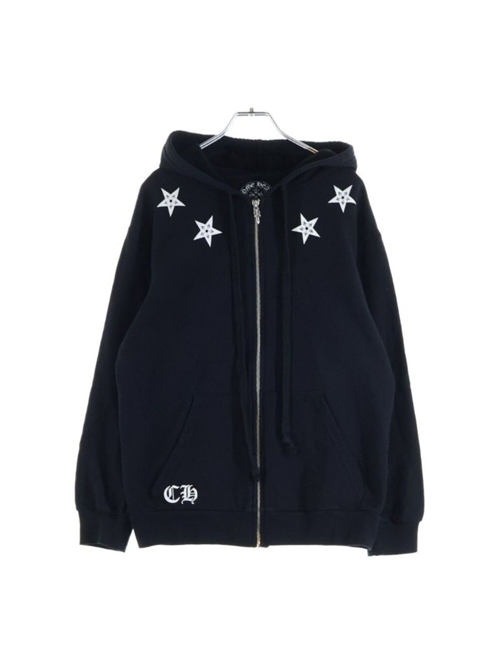 Chrome Hearts Star Sweatshirt HD Zip Print Zip Up Hoodie Black